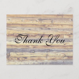 Postale Plancher en bois rustique | CARTE DE REMERCIEMENTS