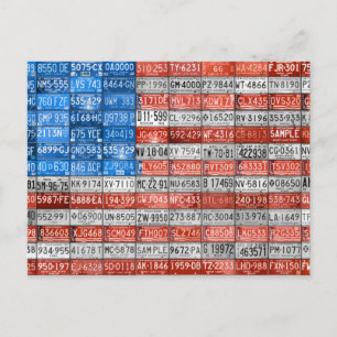 Postale Plaque de licence du Michigan Drapeau de la carte 