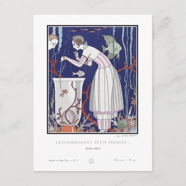 Postale Plaque de mode Art déco par George Barbier Carte p (Devant)