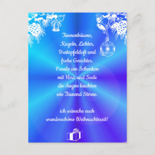 Postale Poème de Noël allemand , Ajoutez votre texte Carte