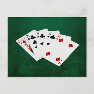 Postale Poker Hands - Haute Carte - Reine
