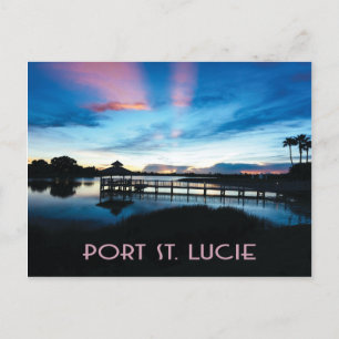 Postale Port St. Lucie, Floride, Dock at Night Carte posta