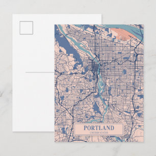 Postale Portland États-Unis Carte de la ville venteuse Voy