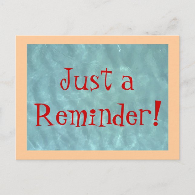 Postale Poster la carte juste un rappel! (Devant)