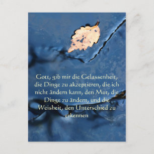 Postale Prière de sérénité en allemand, Eaux fluides Carte