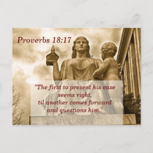 Postale Proverbes 18 17 Carte mémoire de l'écriture