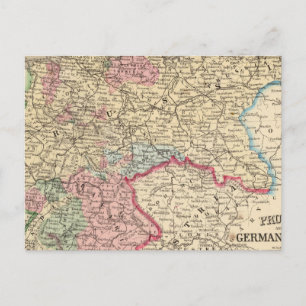 Postale Prusse, carte des États allemands par Mitchell