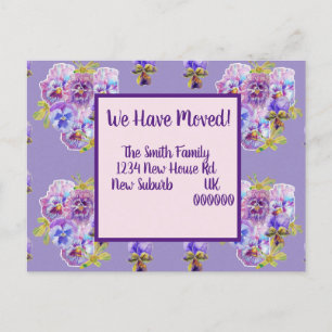 Postale Purple Pansy Nouvelle Adresse Carte Postale, Nous 