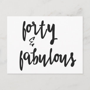 Postale Quarante & Fabuleux - Carte d'anniversaire pour 40