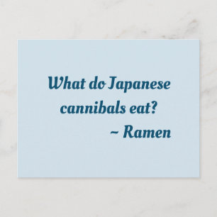 Postale Que mangent les cannibales japonais ? Carte postal