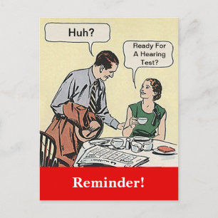Postale Rappel de rendez-vous de couple rétro par carte po