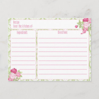 Postale Recette Carte Shabby Chic