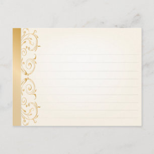 Postale Recette mariage Carte or et argent