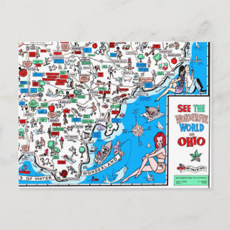 Postale Rétro carte de la bande dessinée 60s d'Athènes