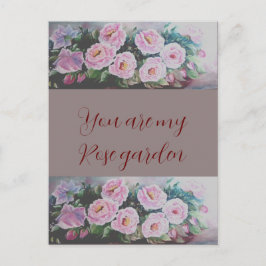 Postale Romantique ROSE SAUVAGE ROSE PEINTURE CARTE POSTAL
