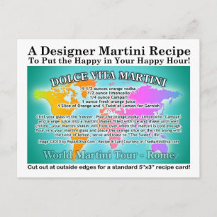Postale Rome Dolce Vita World Tour Martini Recette Carte