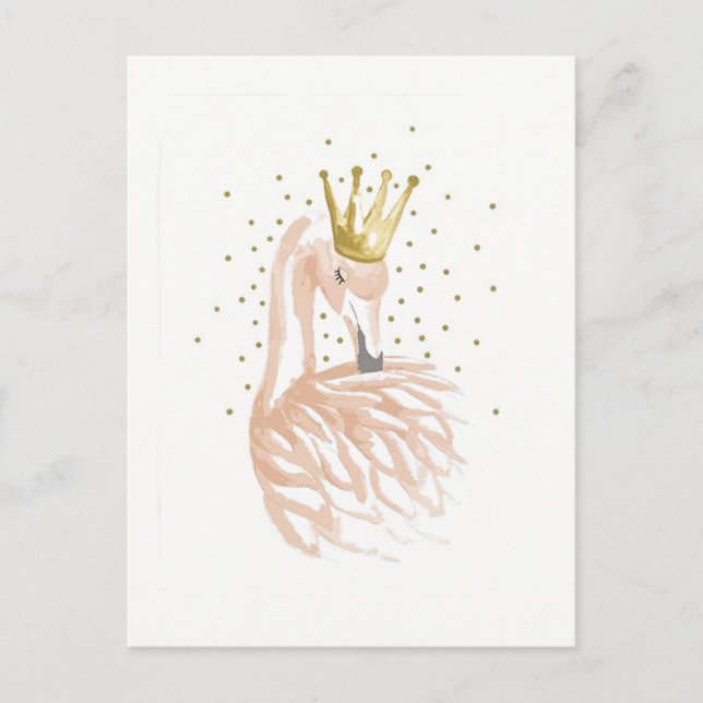 Postale rose flamand à la carte (Devant)