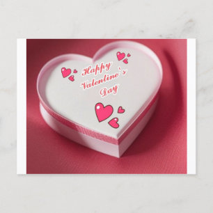 Postale Rouge & blanc forme de coeur Valentine's Day carte