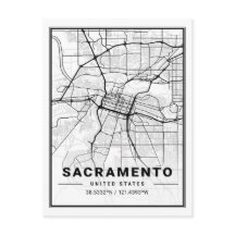 Sacramento California USA Travel City Carte