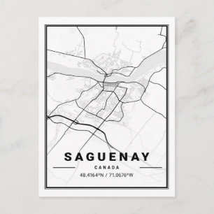 Postale Saguenay Québec Carte de la ville de voyage du Can