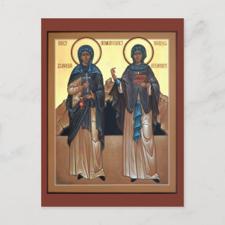 Postale Saints Zinaida et carte de prière de Philonilla