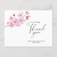 Sakura - carte de remerciements de douche nuptiale