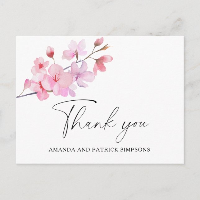 Postale Sakura - Carte de remerciements Mariage (Devant)