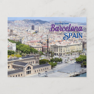 Postale Salutations de Barcelone en Espagne sur carte post