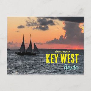 Postale Salutations de Key West Florida Sunset carte posta