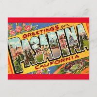 Salutations de Pasadena California Travel Carte Po