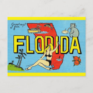 Postale  Salutations du Vintage voyage de Floride - Carte 