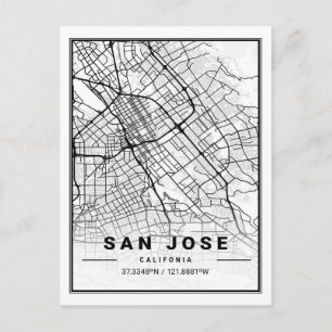 Postale San Jose California USA Travel City Carte