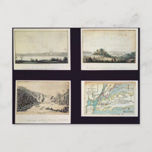 Postale Scènes nord-américaines et une carte de New York