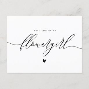 Postale script simple tu seras ma carte de fille de fleurs