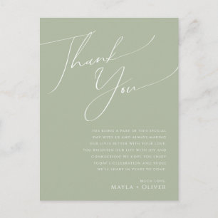 Postale Script Whimsical   Carte de remerciements de table