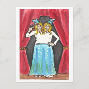 Postale Siamese Twins cirque + spectacle latéral carte pos