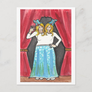 Postale Siamese Twins cirque + spectacle latéral carte pos