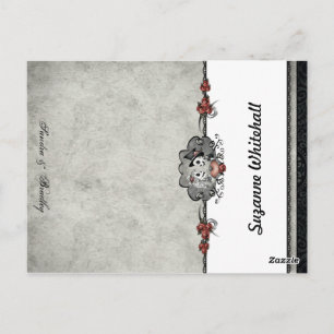 Postale Skeletons mariages Grey AJOUTER NOM Pliage Carte d