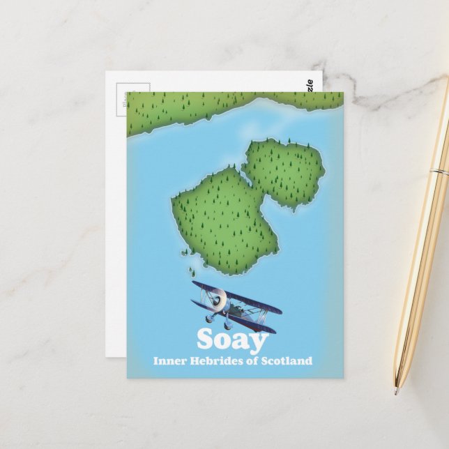 Postale Soay Hébrides intérieures d'Écosse carte (Devant/Arrière en situation)