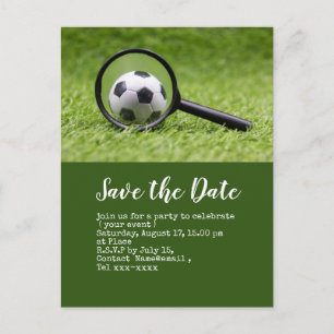 Postale Soccer enregistrer la date avec balle sur carte po