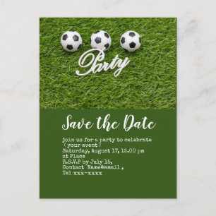 Postale Soccer enregistrer la date avec balle sur carte po