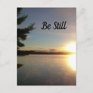 Postale Soyez toujours calme Citation Sunset Lake Carte po