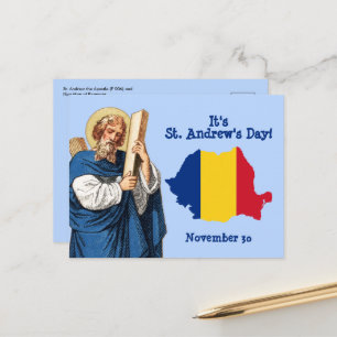 Postale St. André et carte de Roumanie sous forme de drape