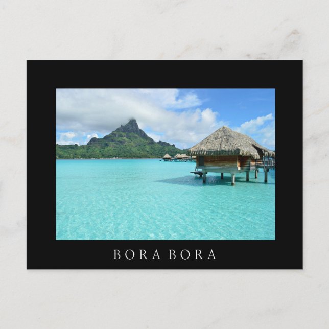 Postale Station balnéaire sur Bora Bora carte frontière no (Devant)