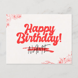 Postale Style rétro Bonne carte d'anniversaire - Gras & De