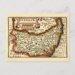 Postale Suffolk (Suffolck) Comté Angleterre Carte Antiquai