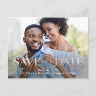 Postale Superbe Photo Swirl Enregistrer La Date Carte Post