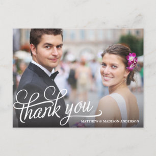 POSTALE SURFACE À LA TENDANCE   CARTE POST MERCI MARIAGE