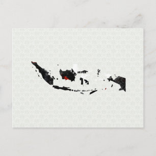 Postale SYMBOLE DE LA PAIX Tendance Indonésie avec carte i