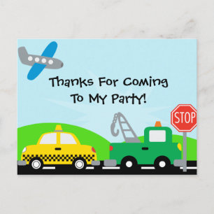 Postale Transport Hélicoptère Anniversaire Merci carte pos
